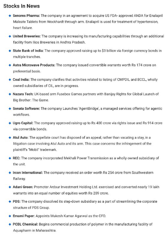 STOCKS TO WATCH
