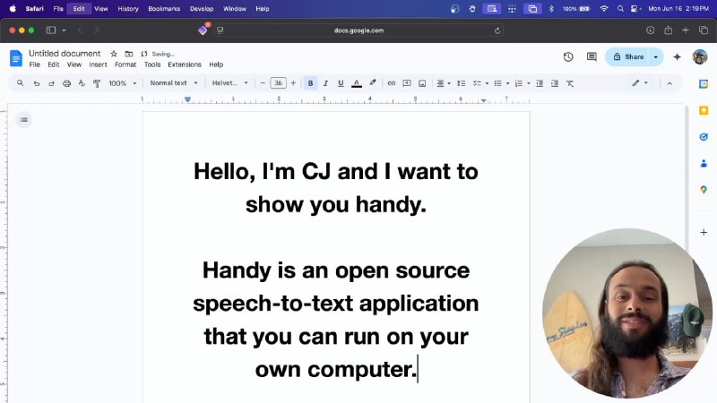#AI #开源 #语音转文字 Handy 语音转文字工具，可在任何应用中通过快捷键启动录音、自动检测语音并实时生成文字，随后将转写结果自动粘贴至当前文本框，无需切换窗口，且完全离线运行，集成 Whisper 系列模型及 CPU 优化的 Parakeet V3 模型，既可在 GPU 环境下加速推理，也可在仅依赖 CPU 的通用设备上运行，免费开源，适用于 Windows、macOS 和 Linux 系统