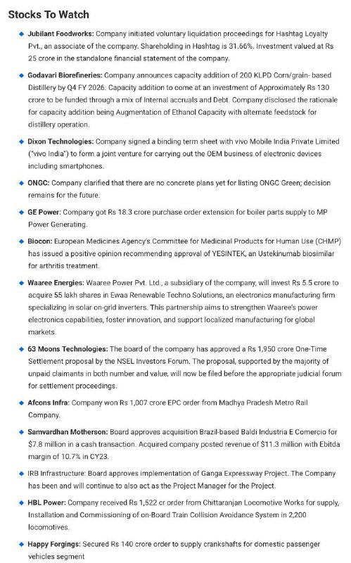 Stocks to WatchStocks to Watch