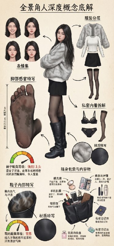 新版🍌Nano banana🍌拆解图鉴赏 附提示词 可对框架内局部词汇 根据自己喜好调整共享资源一起创作提示词：你是一位顶尖的游戏与动漫概念美术设计大师 ，擅长制作详尽的角色设定图