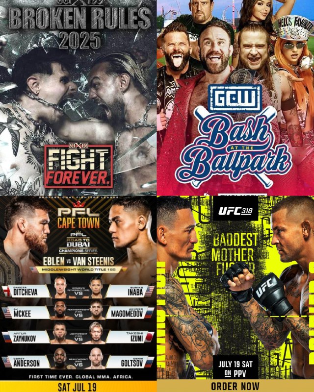 PPV 01: UFC 318 Holloway vs. Poirier 3 10:00pmPPV 02: PPV 01: UFC 318 Holloway vs. Poirier 3 10:00pm BACKUPPPV 03:UFC 318: Holloway vs Poirier 3 (Prelims) 6:00pmPPV 04: UFC: En Español UFC 318: Holloway vs Poirier 3 (Prelims) 6:00pmPPV 05: Usyk vs. Dubois 12:30PMPPV 06: Usyk vs. Dubois 12:30PM BACKUP 1PPV 07: PPV 06: Usyk vs. Dubois 12:30PM BACKUP 2PPV 08: Usyk vs. Dubois 12:30PM BACKUP 3PPV 09: Pacquiao Vs Barrios 8:00PMPPV 10: : Rodriguez vs. Cafu 7:00PMPPV 11: wXw Broken Rules 2025 12:00PMPPV 12: GCW Bash at the Ballpark 7:00PMPPV 13: PFL Cape Town 10:00 AMPPV 14: Eldora Speedway 6:00PMPPV 01: UFC 318 Holloway vs. Poirier 3 10:00pmPPV 02: PPV 01: UFC 318 Holloway vs. Poirier 3 10:00pm BACKUPPPV 03:UFC 318: Holloway vs Poirier 3 (Prelims) 6:00pmPPV 04: UFC: En Español UFC 318: Holloway vs Poirier 3 (Prelims) 6:00pmPPV 05: Usyk vs. Dubois 12:30PMPPV 06: Usyk vs. Dubois 12:30PM BACKUP 1PPV 07: PPV 06: Usyk vs. Dubois 12:30PM BACKUP 2PPV 08: Usyk vs. Dubois 12:30PM BACKUP 3PPV 09: Pacquiao Vs Barrios 8:00PMPPV 10: : Rodriguez vs. Cafu 7:00PMPPV 11: wXw Broken Rules 2025 12:00PMPPV 12: GCW Bash at the Ballpark 7:00PMPPV 13: PFL Cape Town 10:00 AMPPV 14: Eldora Speedway 6:00PM