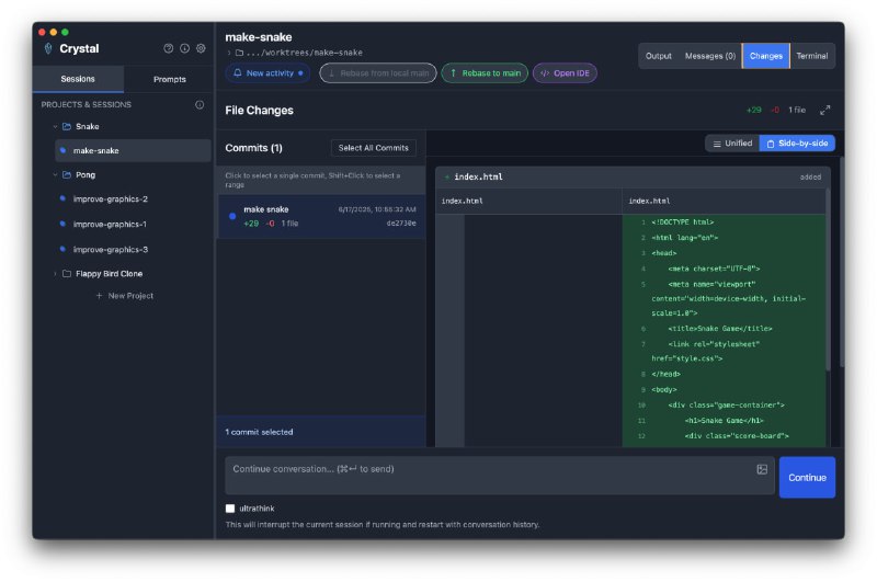 🔮 Crystal - 多会话AI编程神器让Claude Code开启多线程模式！Crystal是一款革命性的桌面应用，专为AI编程而生