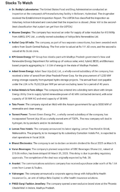 Stocks to WatchStocks to Watch