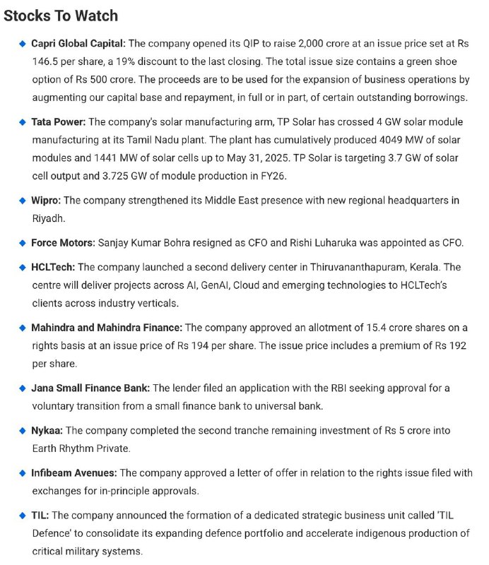 STOCKS TO WATCHSTOCKS TO WATCH