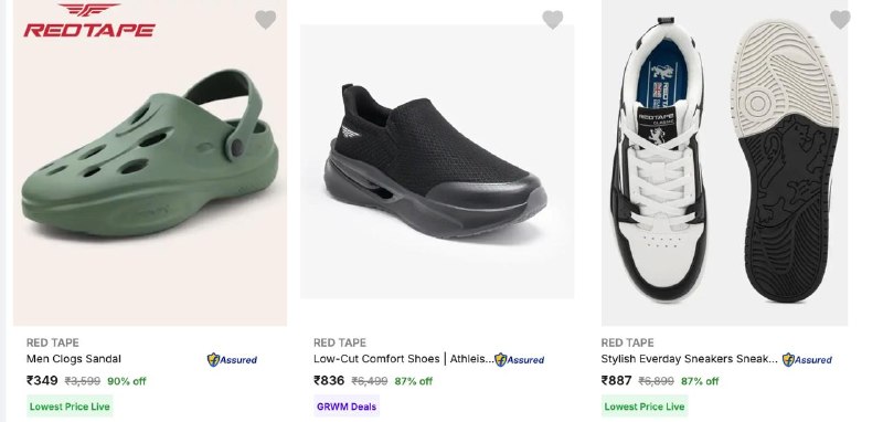 GRWM Footwear Sale On Red Tape 60% Off Onn Crocs 65% Off On Louis Philippe 60% Off On Woodland