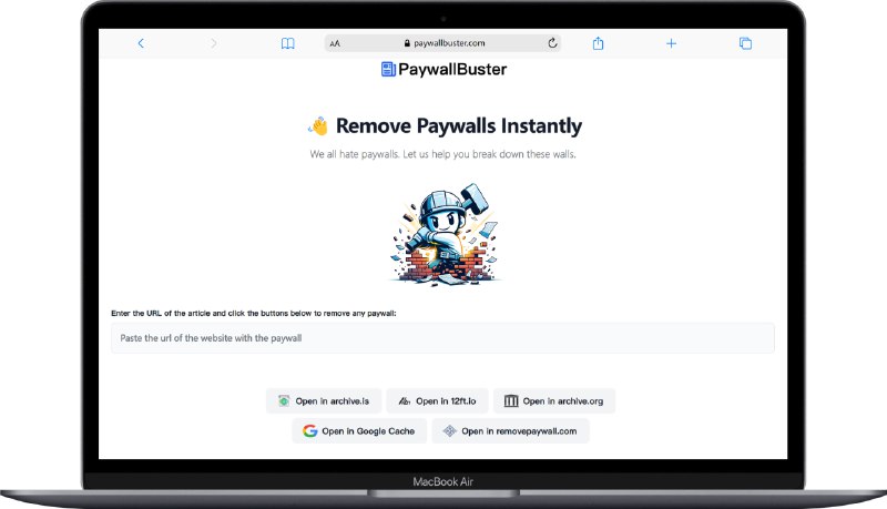 #在线工具 #破解🛡 PaywallBuster - 一个免费绕过付费墙的在线工具PaywallBuster 通过多种方式如 archive.is、12ft.io、Google 缓存等方式去除付费墙该服务完全免费且合法，因为它仅将用户重定向到第三方网站➡️已收录至「破解付费阅读」📮投稿    📢频道    💬群聊    🔎索引