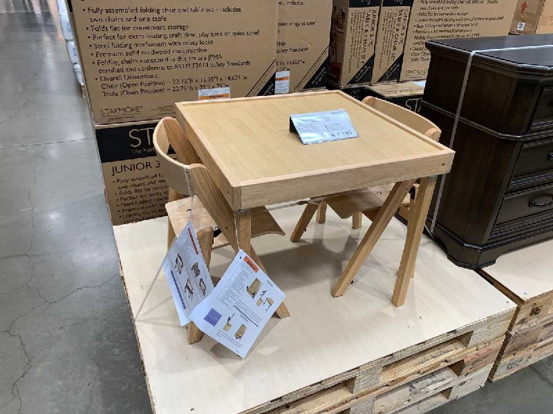 #Costco好市多2月新品通知STAKMORE 木製兒童摺疊桌椅3件組(室內使用) #1178083