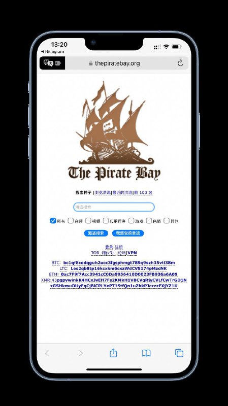 全球10大盗版片源BT网站1.海盗湾