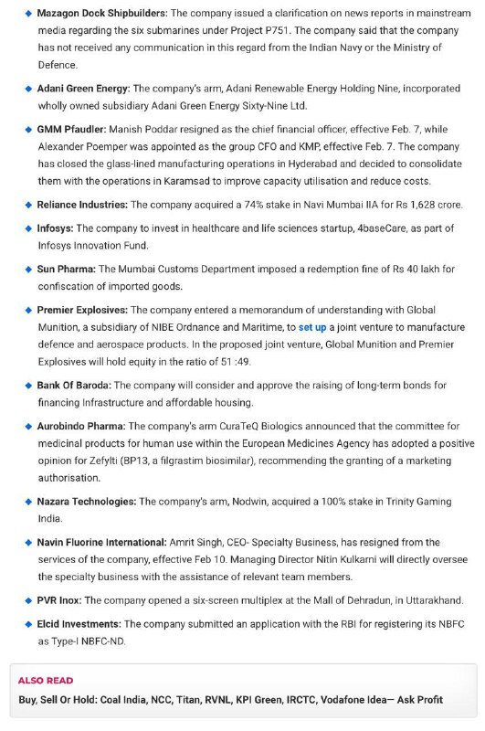 Stocks to WatchStocks to Watch