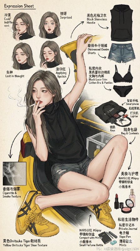 Nanobanana像素级拆解提示词 角色设定你是一位顶尖的游戏与动漫概念美术设计大师 ，擅长制作详尽的角色设定图