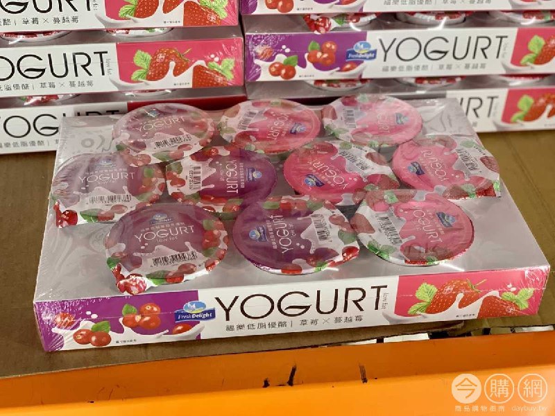 Costco折價通知 08/12(四)前 折40元FRESH DELIGHT 福樂草莓和蔓越莓低脂優格 #99908