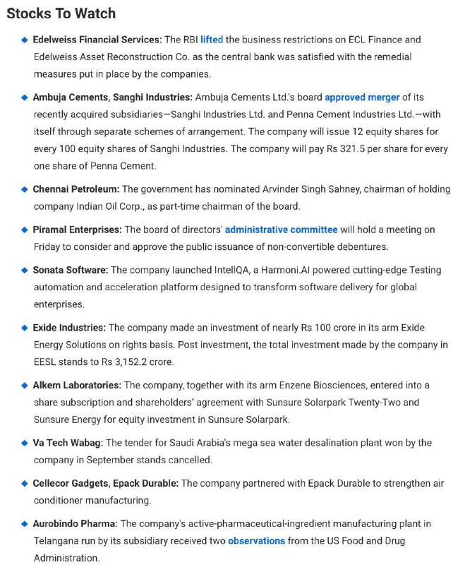 Stocks to WatchStocks to Watch