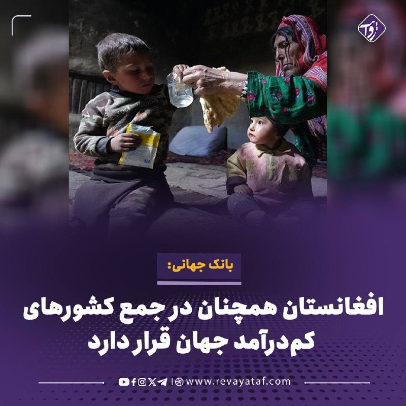 روایت revayataf: ▪️ بانک جهانی افغانستان را در سال مالی ۲۰۲۶-۲۰۲۷ همچنان در گروه کشورهای کمدرآمد جهان قرار داده است.🟪 این نهاد روز سهشن
