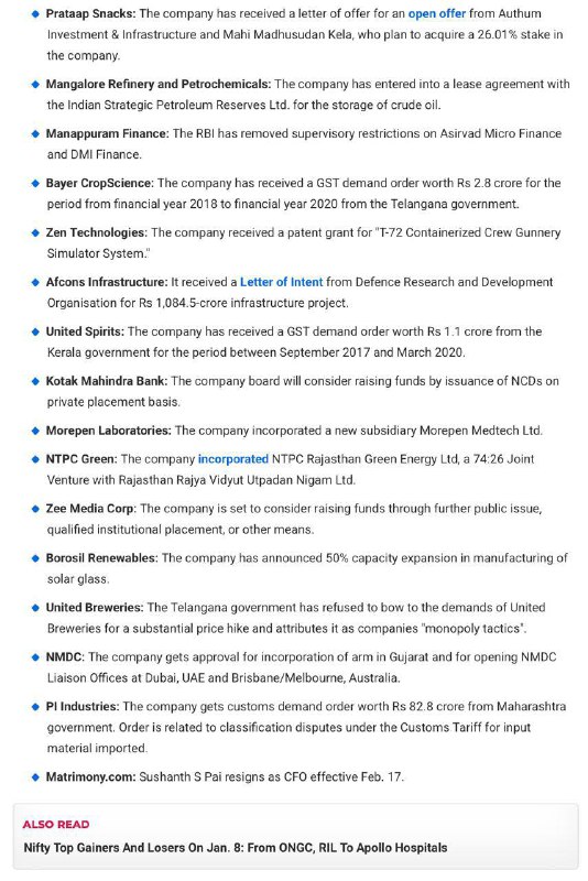 Stocks to WatchStocks to Watch