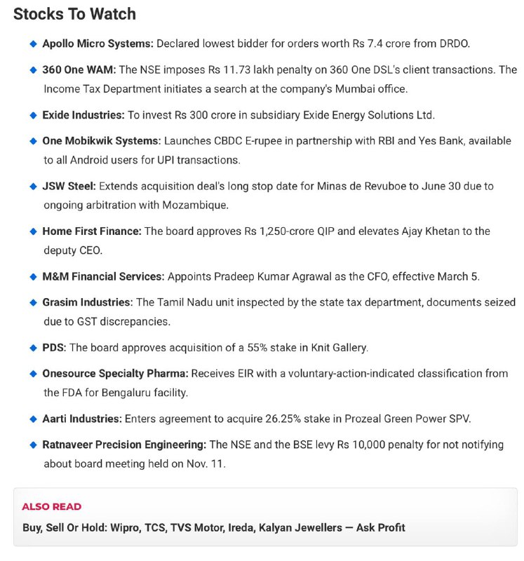 Stocks to Watch