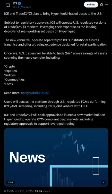 ענק: הבעלים של NYSE ICE, שביקשה מהרגולטורים בארה"ב לרסן את נוזל יתר, מתכננת כעת להביא מבצעים מבוססי נוזל ית…