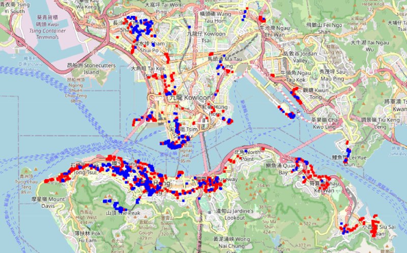 鑒於 UPV/UPC 牌子都黑了，終於去找猩猩要了 GDPR 的數據，昨天收到，遂參考北藍的舊文做了份地圖