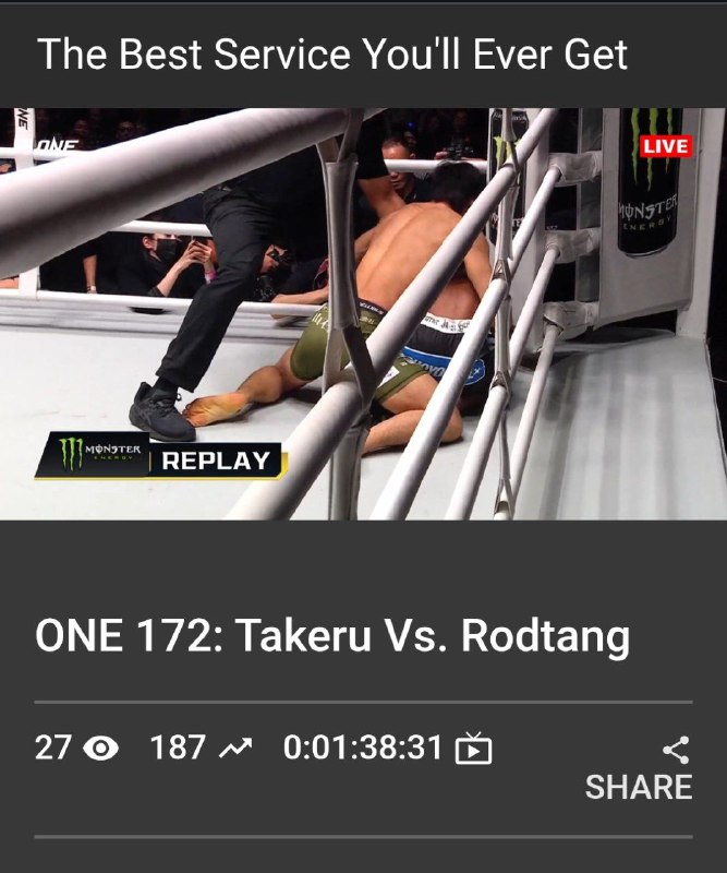 👊 👊 👊 ONE 172 ပွဲလေး Website မှာ FREE ပြပေးထားပါတယ်။ လွယ်ကူစွာ အောက်ပါလင်းကို နိပ်ပြီး မည်သူမဆို အခမဲ့ ဝင်ရောက်ကြည့်ရူ့နိူင်ပါသည်။