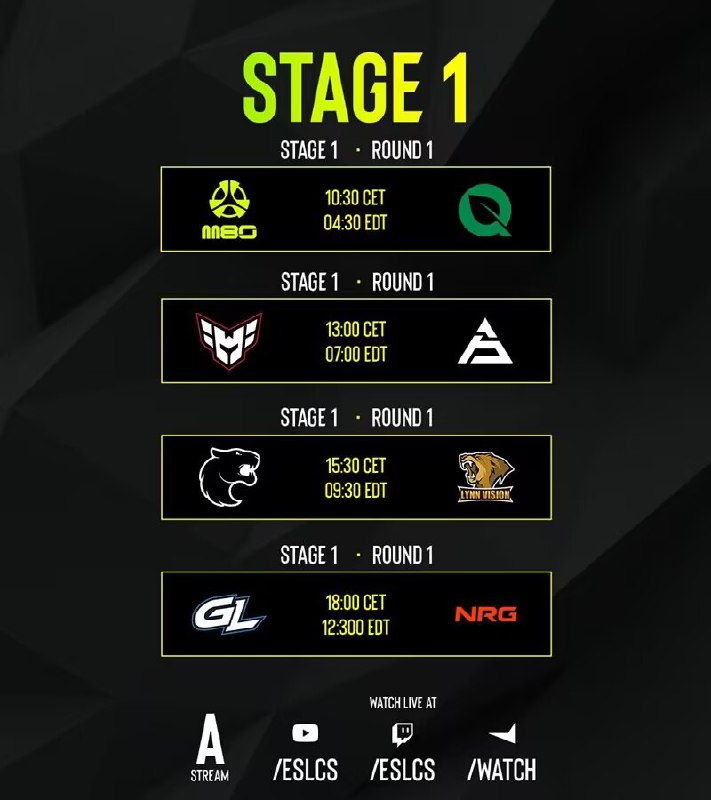 EPL S21 入围赛首轮对战公布3月1日开始~