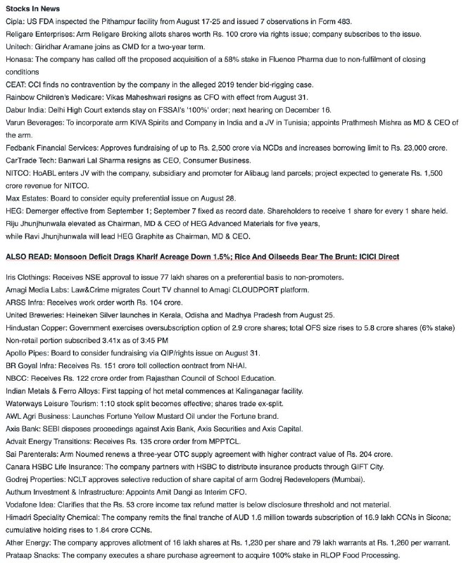 STOCKS IN NEWSSTOCKS IN NEWS