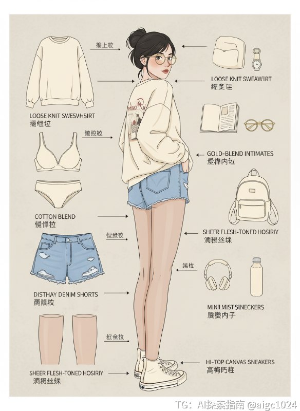 AI穿搭分解图 太强啦@aigc1024AI穿搭分解图 太强啦@aigc1024