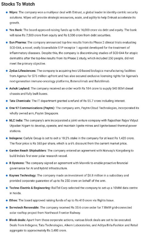 STOCKS TO WATCH
