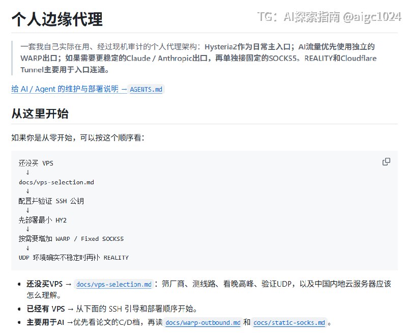有个开源项目 personal-edge-proxy，自建代理这套玩法被它整明白了，你听说过没？