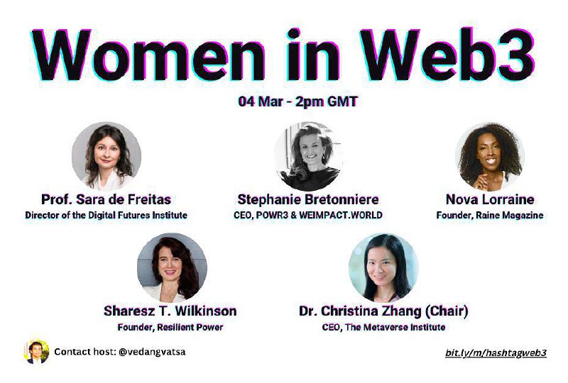 Women in Web3: Opportunities for the futureSet a reminder for 04 Mar | 2pm (GMT): 