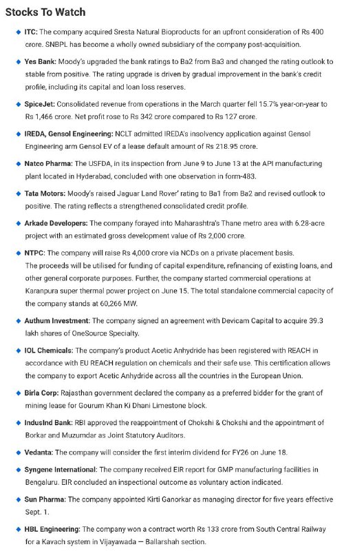 STOCKS TO WATCH