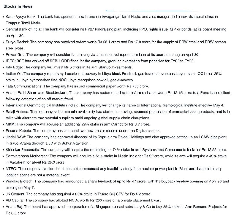 STOCKS IN NEWSSTOCKS IN NEWS