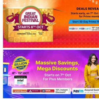 Amazon Great Indian Festival Flipkart Big Billion Days Offers Telegram Group Link