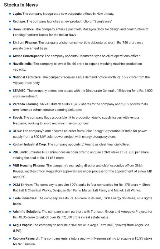 STOCKS TO WATCHSTOCKS TO WATCH