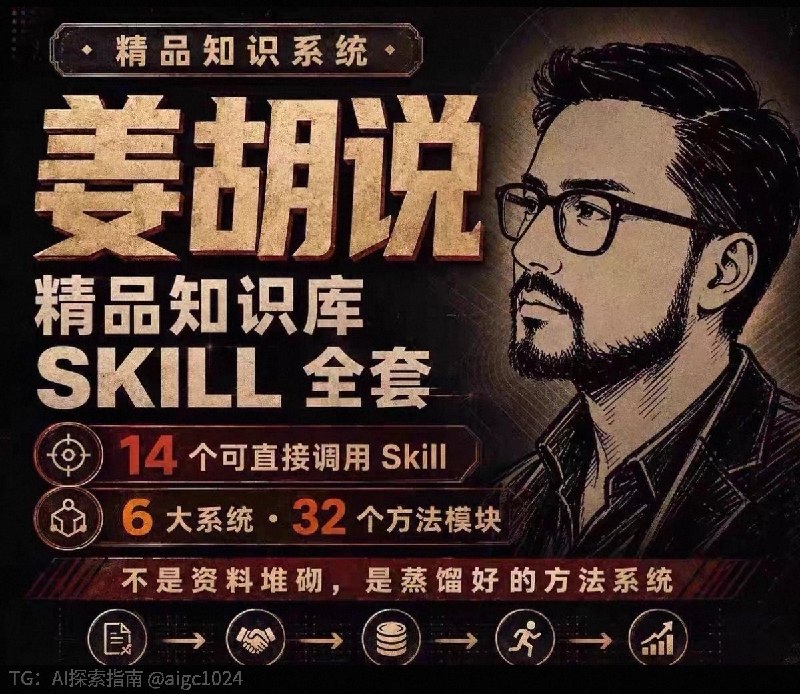 做自媒体的，建议收藏这套「姜胡说（胡子哥）AI 内容 Skill 合集」
