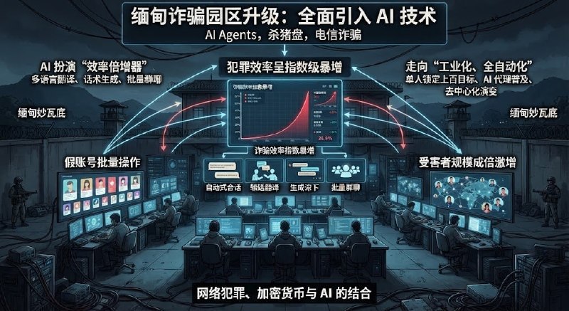 妙瓦底大事件：全面引入 AI 技术 犯罪效率呈指数级暴增 近日 据量子位（Qbit配图
