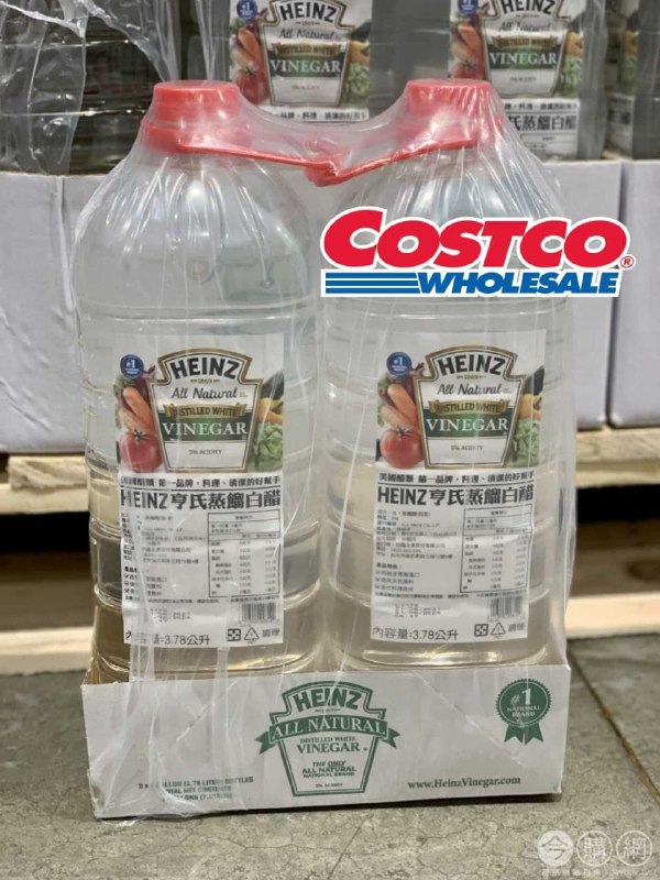 Costco目擊新品亨式蒸餾白醋，可以做中西式料理之外，也可醃製蔬果，搭配鐵槌牌小蘇打可以做清潔劑，整個萬用又便宜👍新商品情報連結 