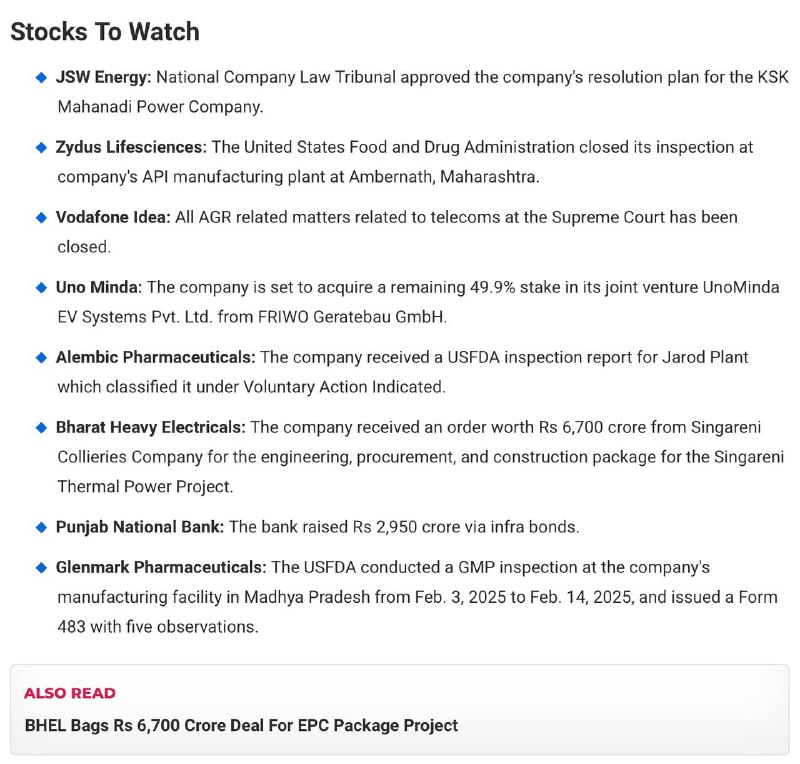Stocks to Watch
