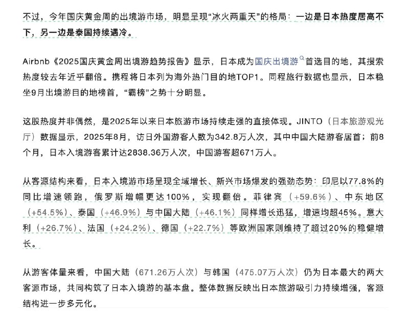 每两个人就有一个在国内游？ 好离谱 source1 source2翻译：假期不宜出游 => 在职不宜出游  => 全职非远程工作且年假偏少请假困难的社畜不宜出游PS. 突然发现，我没有在非疫情期间经历过 100 公里以上的节假日迁徙，没有经验，导致了我这次日本飞澳门跟澳门回深圳的时间等长的奇葩时间表