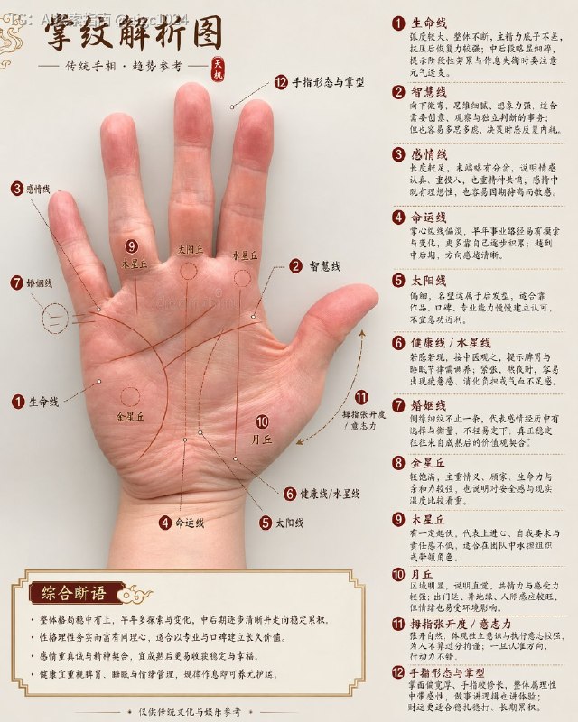 思来想去， GPT-image2 最牛的应用情境：算命这个图片就是我输入手掌照片，gpt 给出的反馈其中预警部分，看呆了