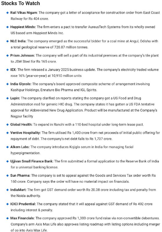 Stocks to WatchStocks to Watch