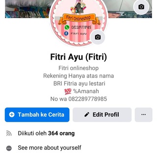 Fitri onlineshop Rekening BRI hanya atas nama fitria ayu lestari No hp 082289778985