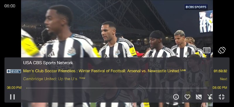 Arsenal vs Newcastle United📺 CBS Sports Network