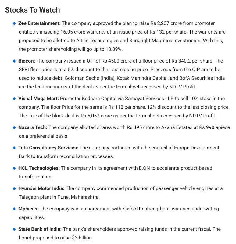 STOCKS TO WATCHSTOCKS TO WATCH