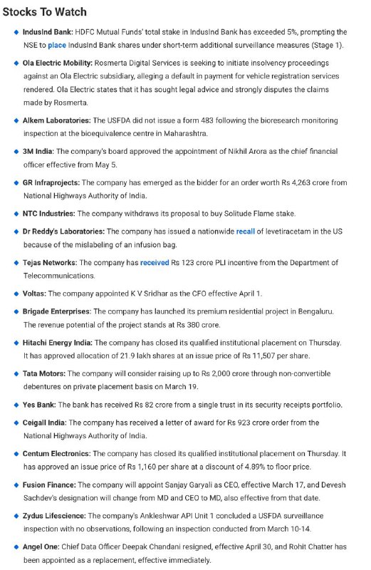 STOCKS TO WATCHSTOCKS TO WATCH