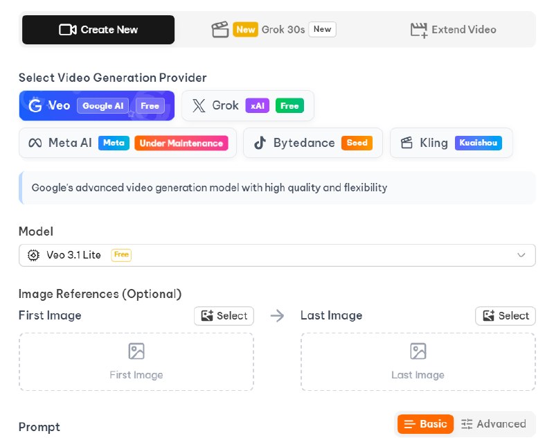 📢 GeminiGen AI — 免费 AI 视频生成工具💎 免费模型