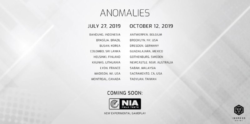 特工們，2019 年下半年大戰時地已經確定