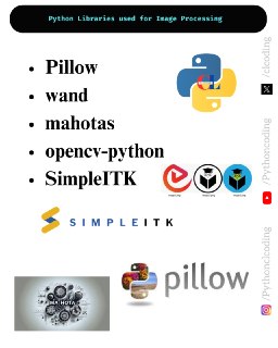 Python Libraries used for Image Processing Digital Image Processing using Python https://pythonclcoding.gumroad.com/l/oxdsvy
