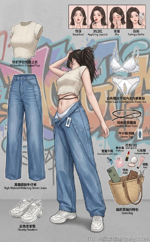 爱死这松弛感的牛仔裤～👖@aigc1024