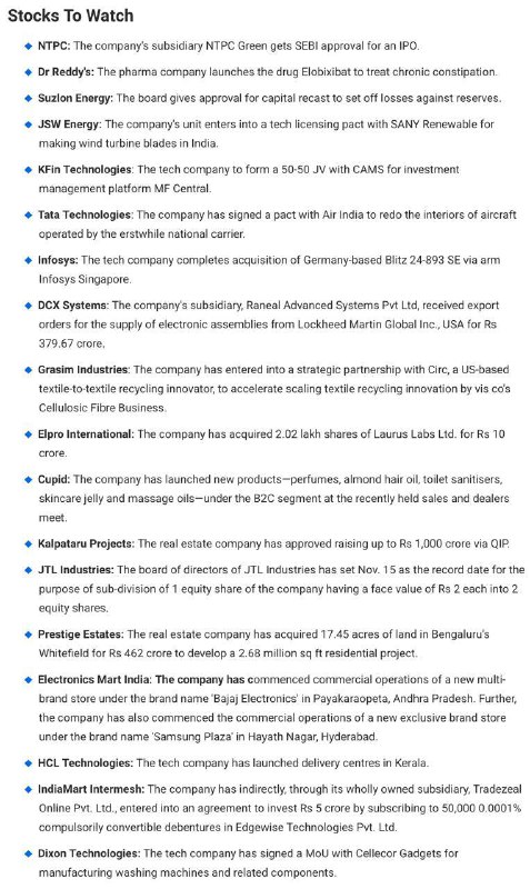 Stocks to watch