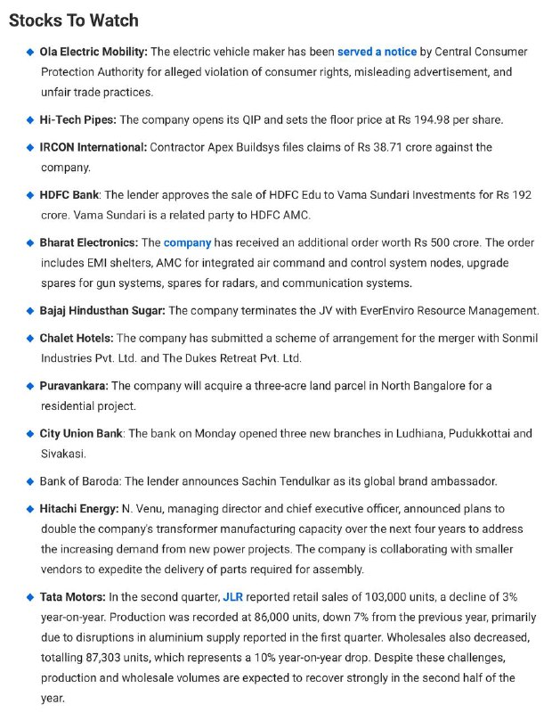 STOCKS TO WATCHSTOCKS TO WATCH