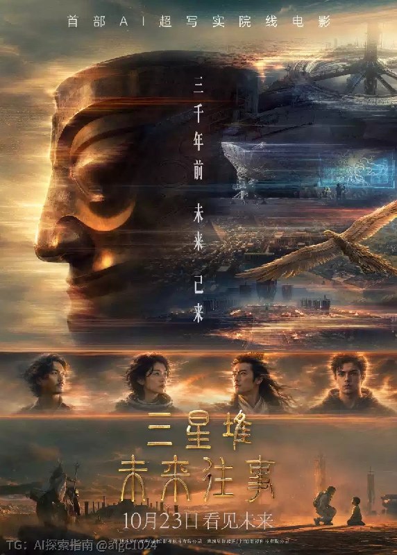 国内首部拿到 龙标 的AI全流程院线电影 三星堆：未来往事 10月23日上映